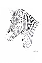 Animals Zebra - Zebra in Black and White Unframed